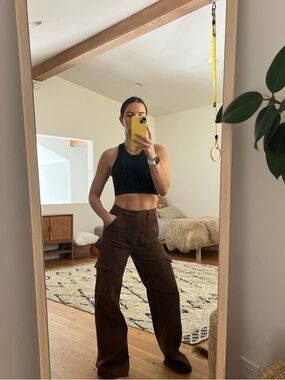 PacSun Chocolate Brown High-Rise Cargo Pants